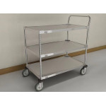 METRO MWS 200 Series Standard Duty Utility Cart, Stainless 3-Shelf