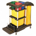 RUBBERMAID Black, Microfiber Janitor Cart