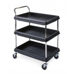 METRO Deep Ledge Polymer Utility Carts - 3 Shelf 