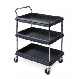 METRO Deep Ledge Polymer Utility Carts - 3 Shelf