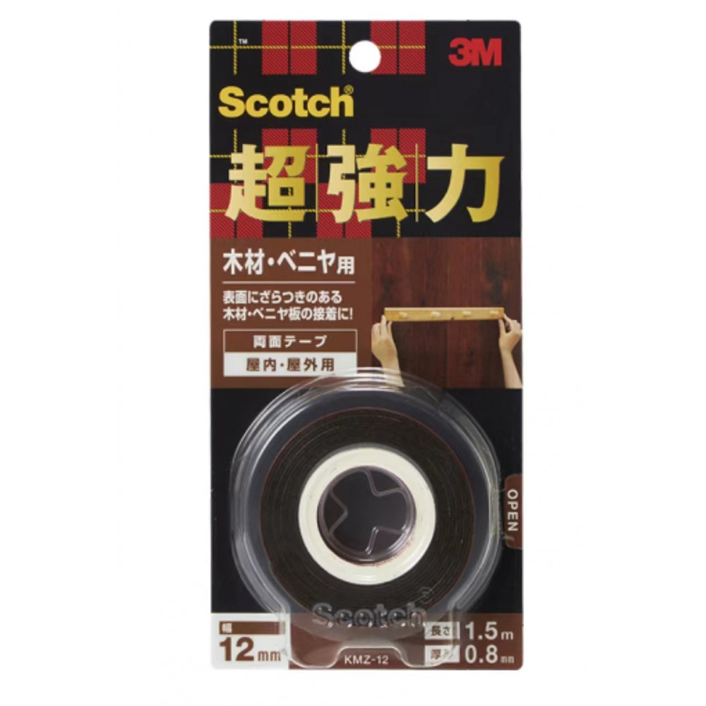 3M 思高® 超強力雙面膠貼 - 木面用 KMZ-12