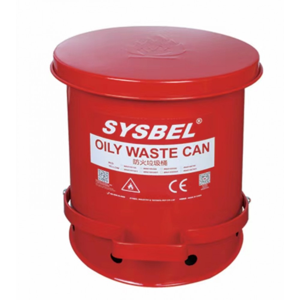  SYSBEL Oily Waste Cans (14 Gal) (Red)