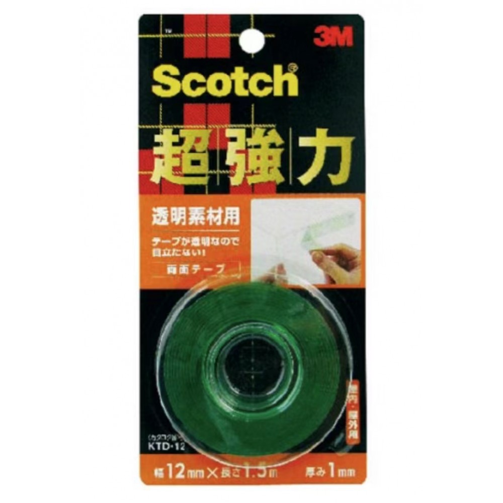 3M 思高® 超強力雙面膠貼 - 透明材料用 KTD-12