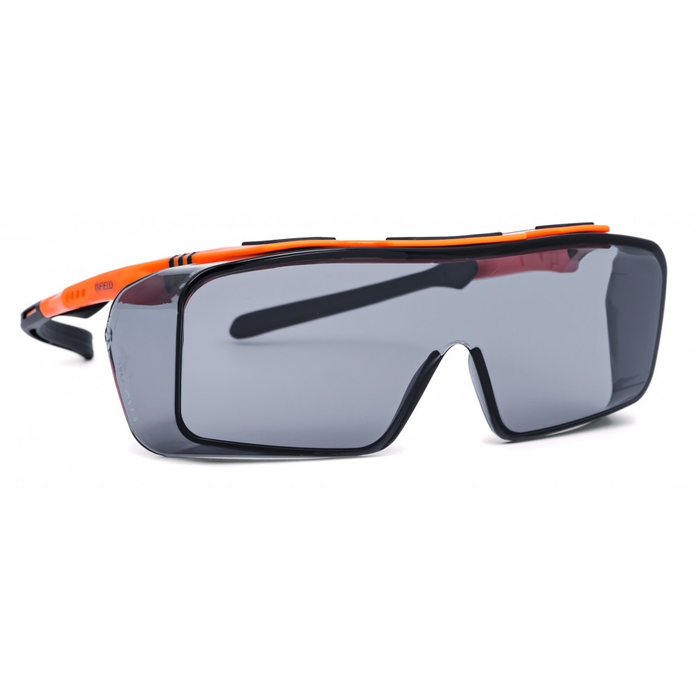 Infield Ontor 9090 625 AF+Over Spectacle, Anti-Fog/Anti-Scratch/, Grey Lens, EN166 (HC ), Frame Color: ORANGE