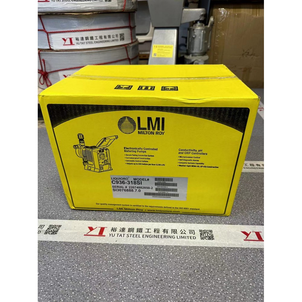 LMI chemical metering pump model: C936-318SI Ferric chloride pump