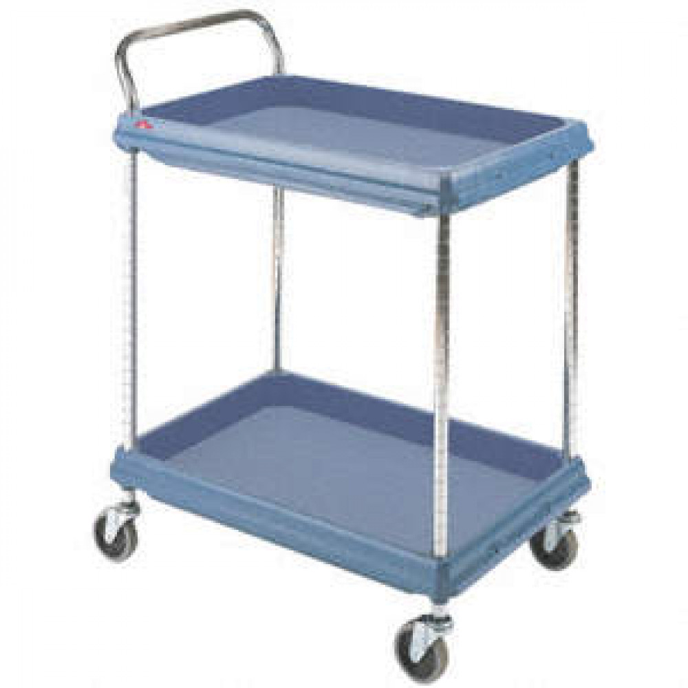 METRO Utility Cart with Antimicrobial Deep Lipped Plastic Shelves, 400 lb Load Capacity