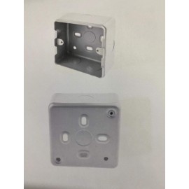 MK Electric Metalclad Silver Matt Aluminium Back Box, BS, IP20, Surface Mount, 1 Gangs, 86 x 86 x 38mm