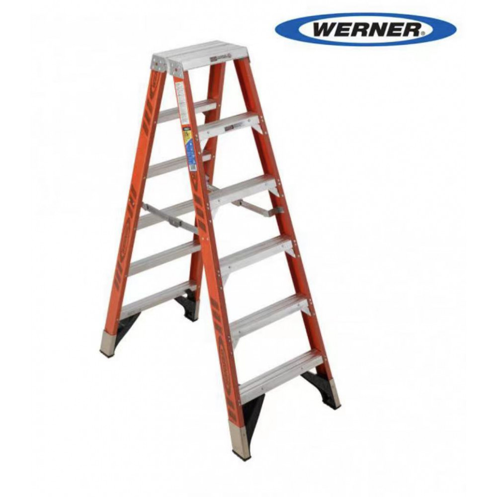 WERNER T7400 Fiberglass Twin Ladder 雙面人字梯