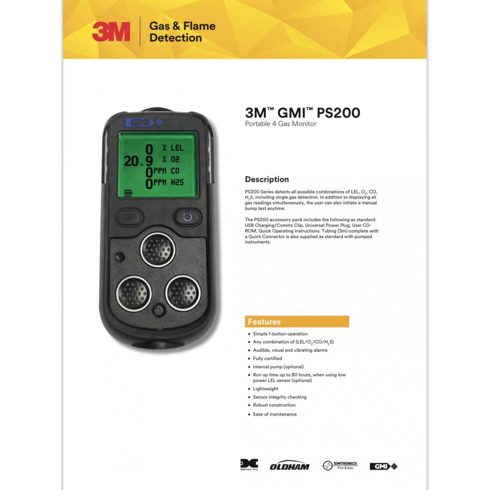 Portable 4 in 1 gas detector