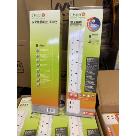 OMNI-UK064-10 6 gangs 13A Extension socket plus 4 usb
