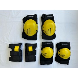 GOMA Protection Gear Set on wrist, elbow and knee. Color: Yellow